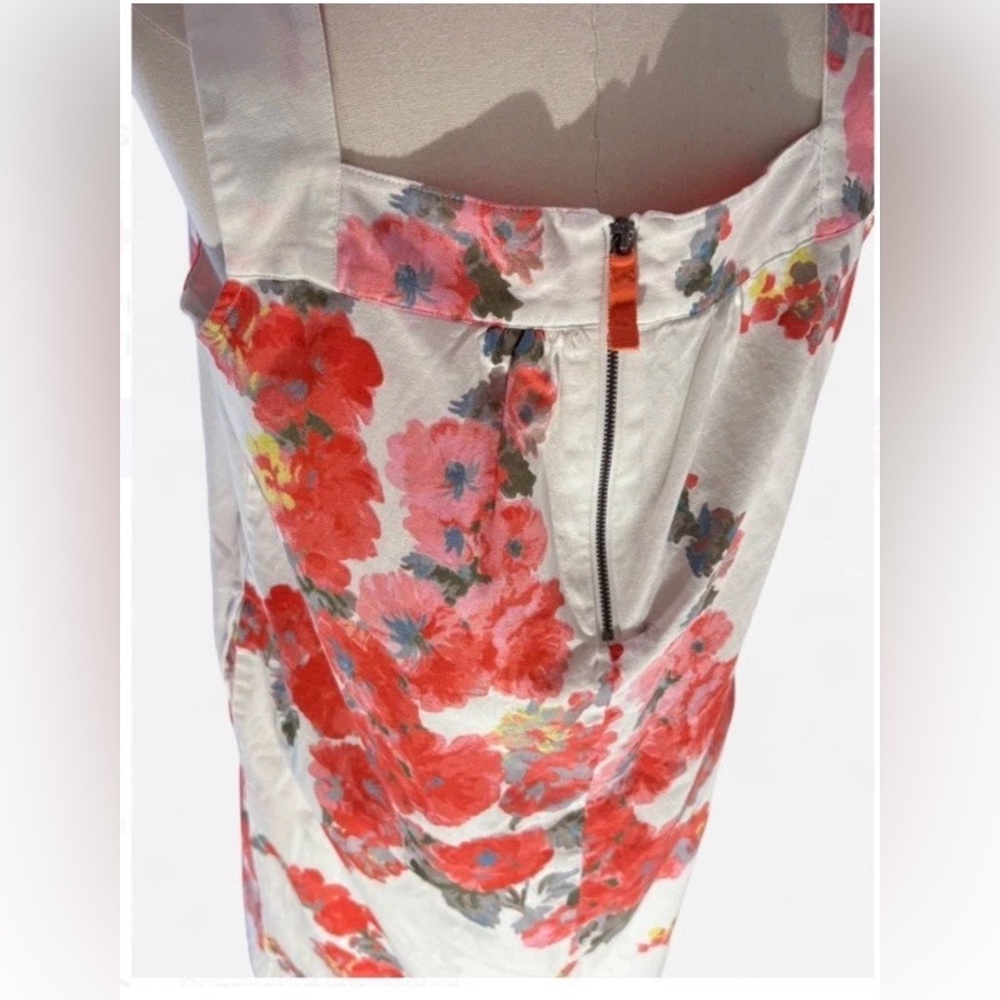 Joules Midi Dress Wide Strap Summer Floral Cotton Linen Lined Women's 12 - Picture 2 of 10
